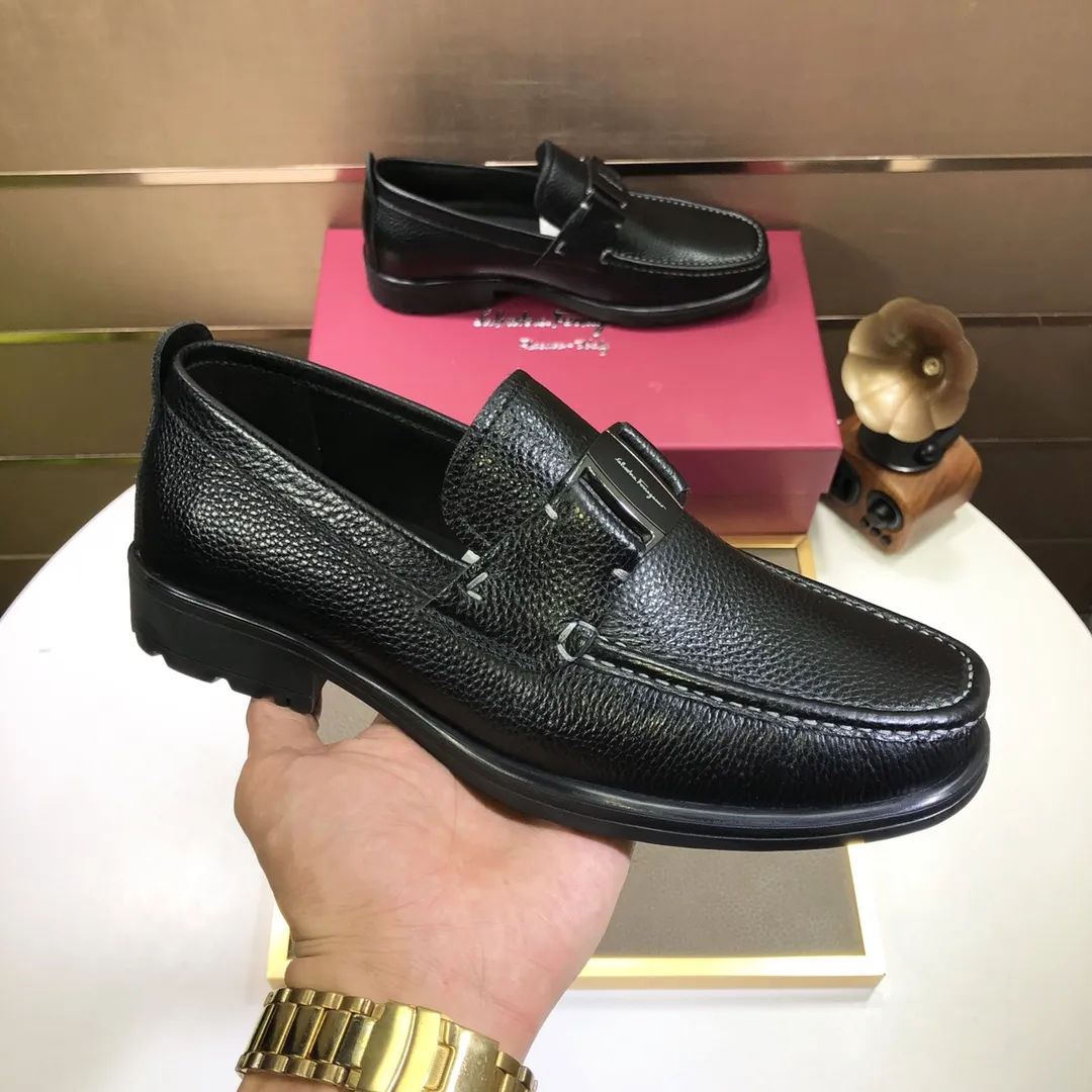 Men's shoes 💰500💰[Ferragamo/Ferragamo] The latest model in the counter. Original imported cowhide fabric + 🐂 water-dyed sheepskin lining + original luxury metal buckle + original combined outsole. Comparison without pressure 38--45 (45 is custom-made and cannot be returned or exchanged)